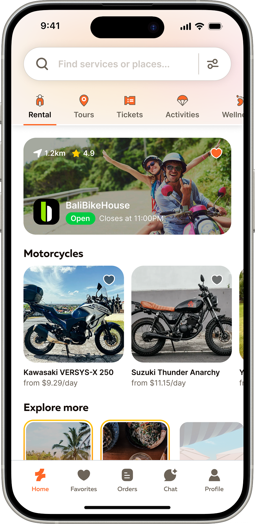 SiniSana traveler superapp service screen